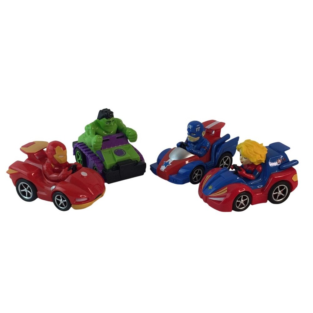 Marvel Jam'n Action Pullback Toy Car Avengers Lot Iron Man‎ Hulk Captain America